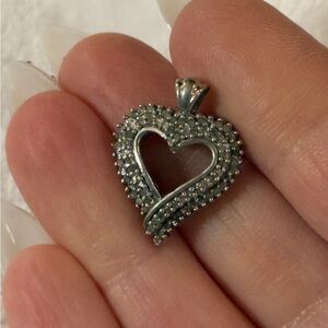 Sterling Silver Diamond Heart Pendant with 1/4 Carat Diamond